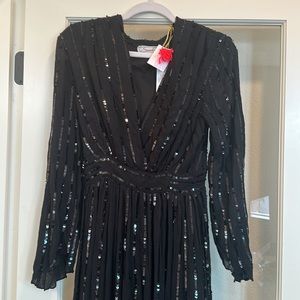 NWT Sundress Nataly Long Black Sequin XS/S